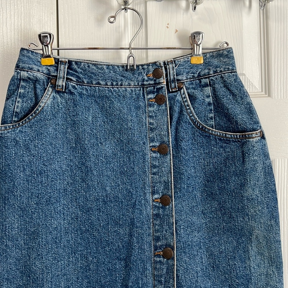 Vintage wrap blue jean skirt